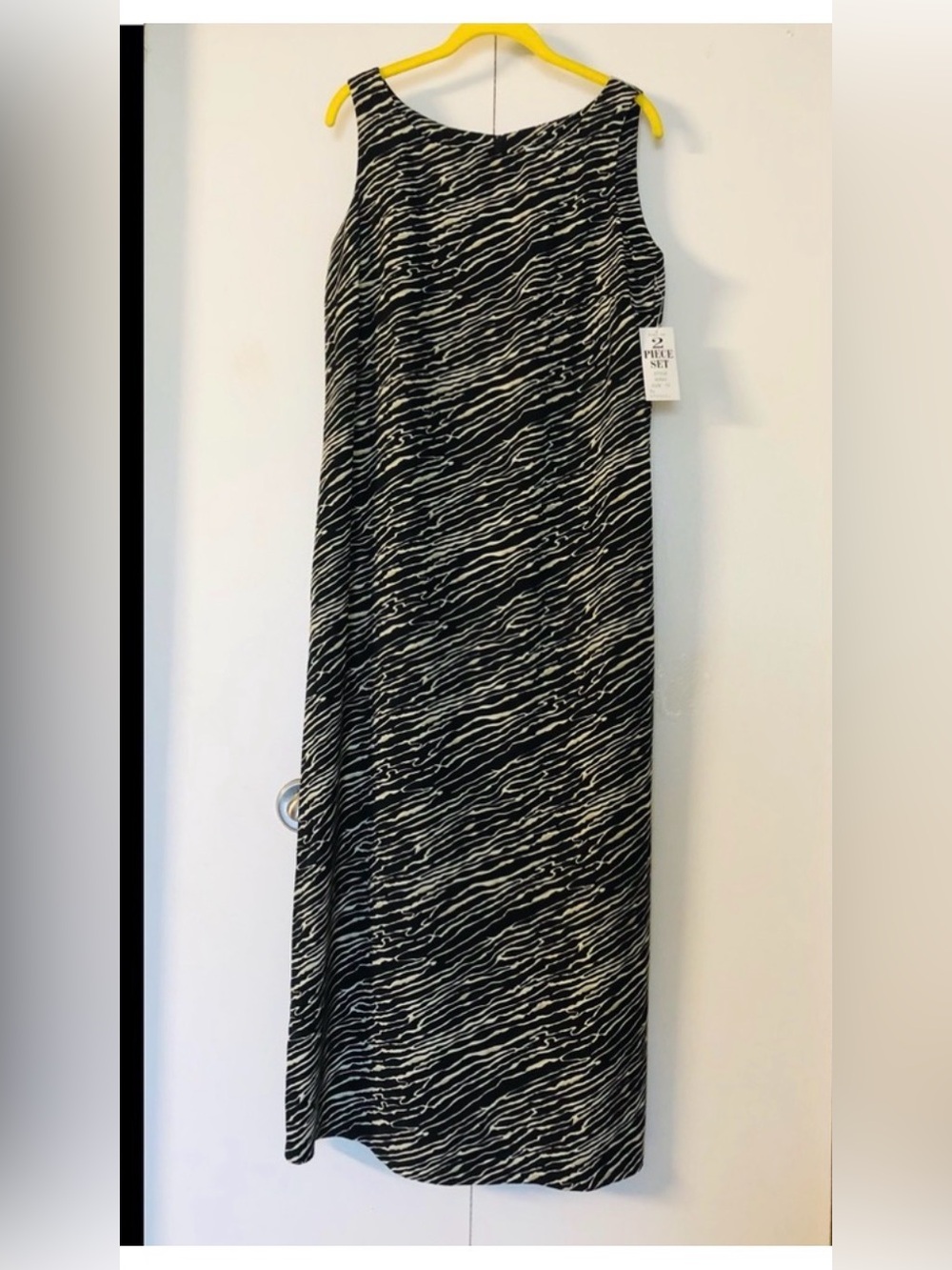 Studio I Sheath Dress sz 12 New with Tags Long Black white zebra - Picture 15 of 15